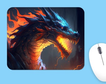 Fire Dragon Mousepad, Polyester Fabric, Unique Design