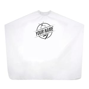Haircutting Cape with Pre-Made Logo for Salons & Barbers - Customizable Text