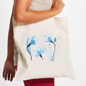 Floral Tote Bag, Wildflower Totes, Canvas Tote Bag, Shopping Bag, Gift For Women Totes, Birthday Gift Bag, Bridal Gift Tote Bag, Library Bag