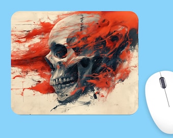 Skull Mouse Pad, Abstract Art, Long-Lasting Colors