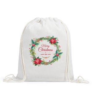 Sac à cordon de Noël personnalisé, Sac d'école pour enfants, Sac de sport personnalisé, Sac de vélo, Rentrée des classes, Sac à cordon pour enfants, Kit de sac en PE