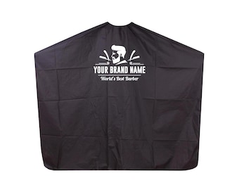 Custom Hair Salon Cape with Pre-Designed Logo - Personalized Barber Cape