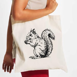 Funny Squirrel Tote Bag, Grocery Bag, Shopping Bag, Reusable Tote Bag, Squirrel Lover Gift, Cute Woodland Animal Tote, Nature-Inspired Bag