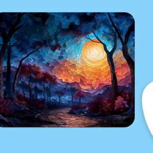 Mystical Forest Mountains MOUSEPAD, Soft Polyester Mouse Pad, Premium Printing, Long-Lasting Colors, Unique Design, Thoughtful Gift
