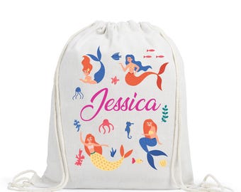 Bolsa de cordón personalizada - Bolsa de escuela para niños - Bolsa de gimnasio personalizada - Bolsa de natación - Regreso a la escuela - Bolsa de cordón para niños - Bolsa de PE - Kit