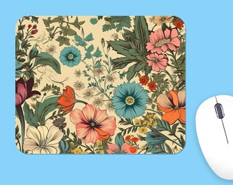 Wildflower Mousepad, Floral Desk Decor, Soft Polyester
