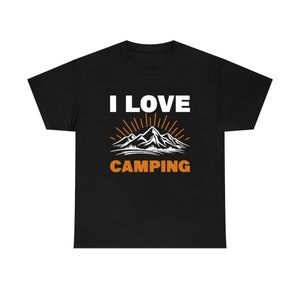 I Love Camping T-shirt | Mountain Calling Tee | Summer T-shirt | Cool Outdoors Print | Travel Lover | Slogan shirt | Unisex Heavy Cotton Tee