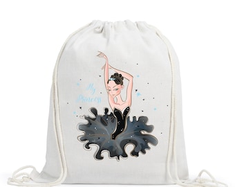 Personalized Ballet Drawstring Bag, Kids School Bag, Personalized Gym Bag, Swimming Bag, Back to School, Drawstring Bag Kids, PE Bag Kit
