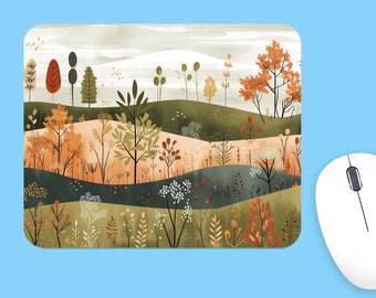 Autumn Landscape Mouse Pad, Soft Polyester, Non-Slip Rubber Base