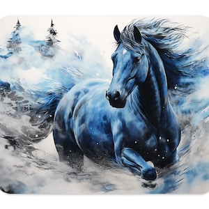 Painting Of Running HORSE MOUSEPAD, Horses Soft Polyester Mouse Pad, Premium Printing, Long-Lasting Colors, Unique Design, Thoughtful Gift