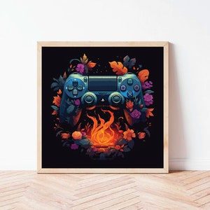 Gaming Poster, Gaming Print, Video Game Decor, Video Game Poster, Gaming Decor, Gaming Controller, Digital Files