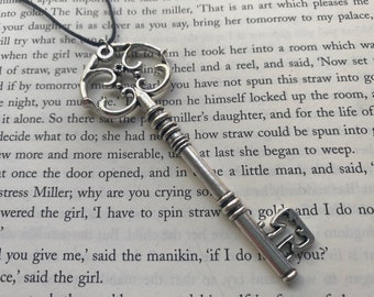 Silver Skeleton Key Necklace | Ornate Key Necklace | Skeleton Keys | Fancy Key Necklace | Romantic Gift For Him | Pendant For Women or Men