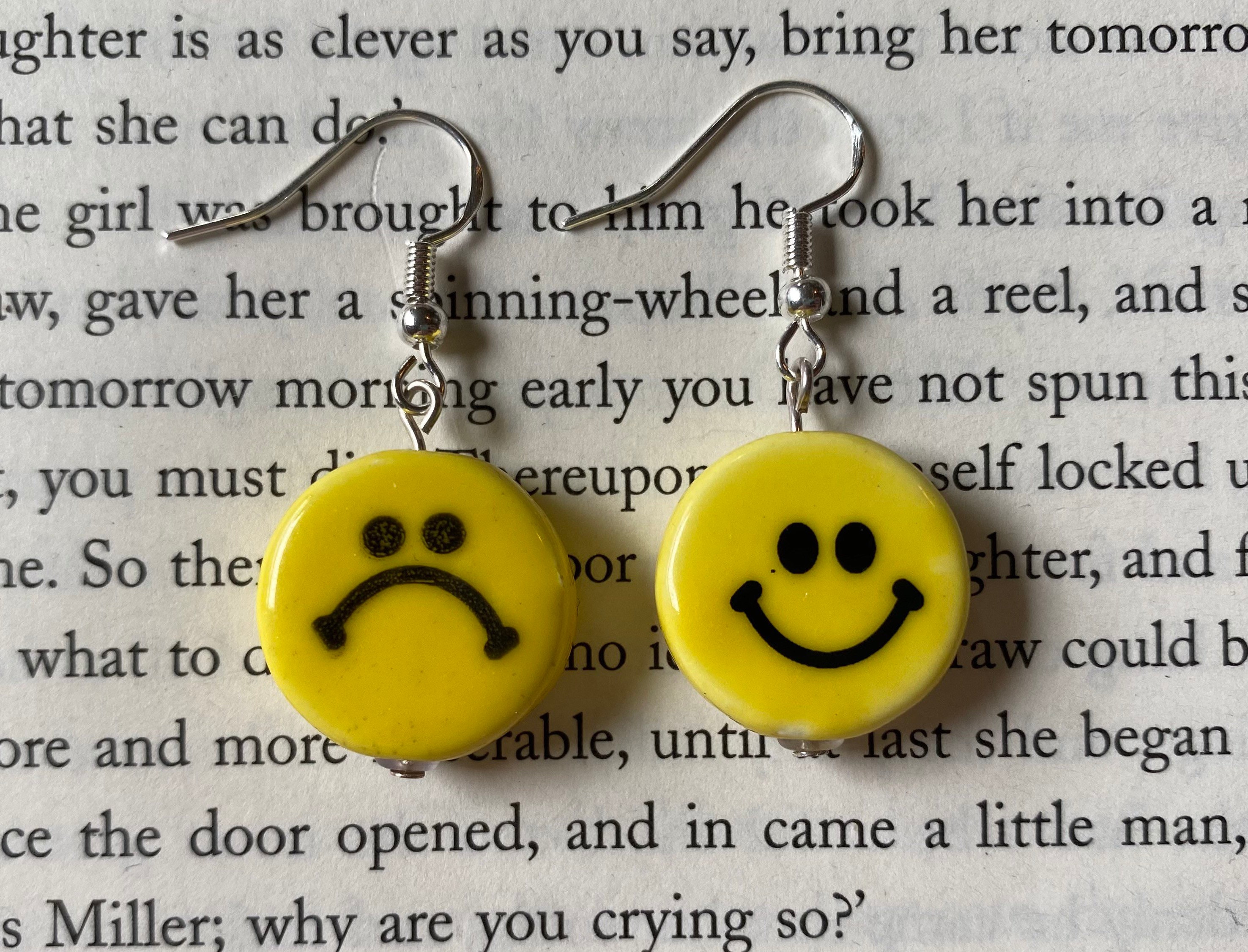 Happy Sad Face Earrings Smiley Frowny Earrings Emoji Earrings