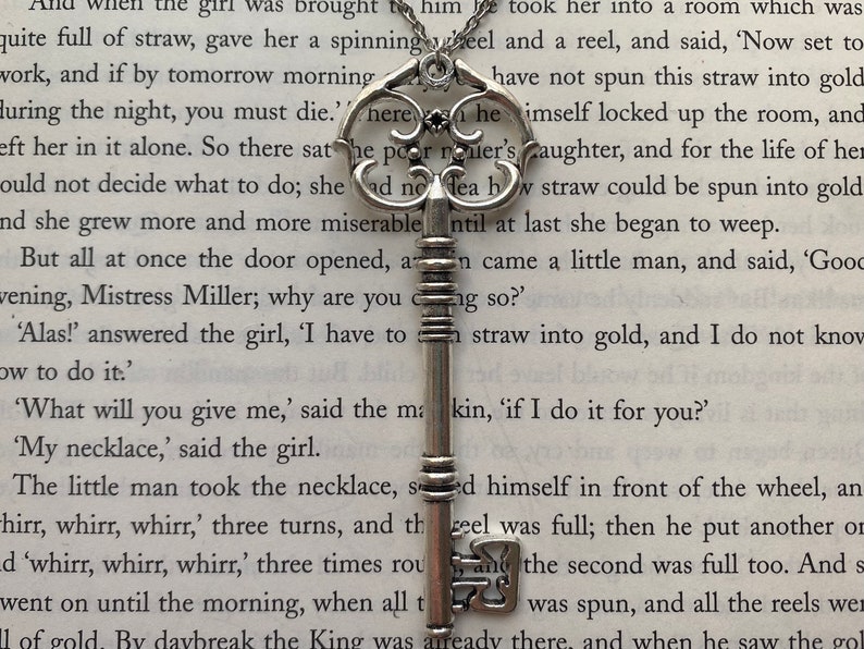 Silver Skeleton Key Necklace Ornate Key Necklace Skeleton Keys Fancy Key Necklace Romantic Gift For Him Pendant For Women or Men image 5