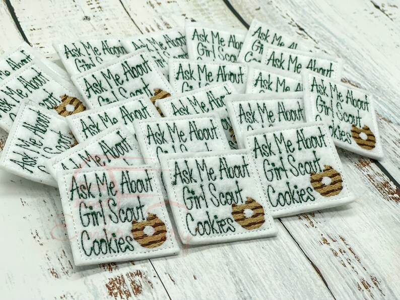Girl Scout Cookie Pin Felt Girl Scout Pin Ask Me About Etsy