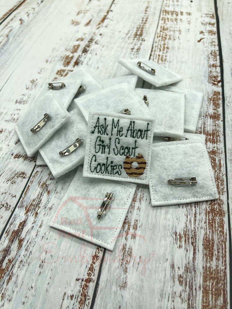 Girl Scout Cookie Pin Felt Girl Scout Pin Ask Me About Etsy