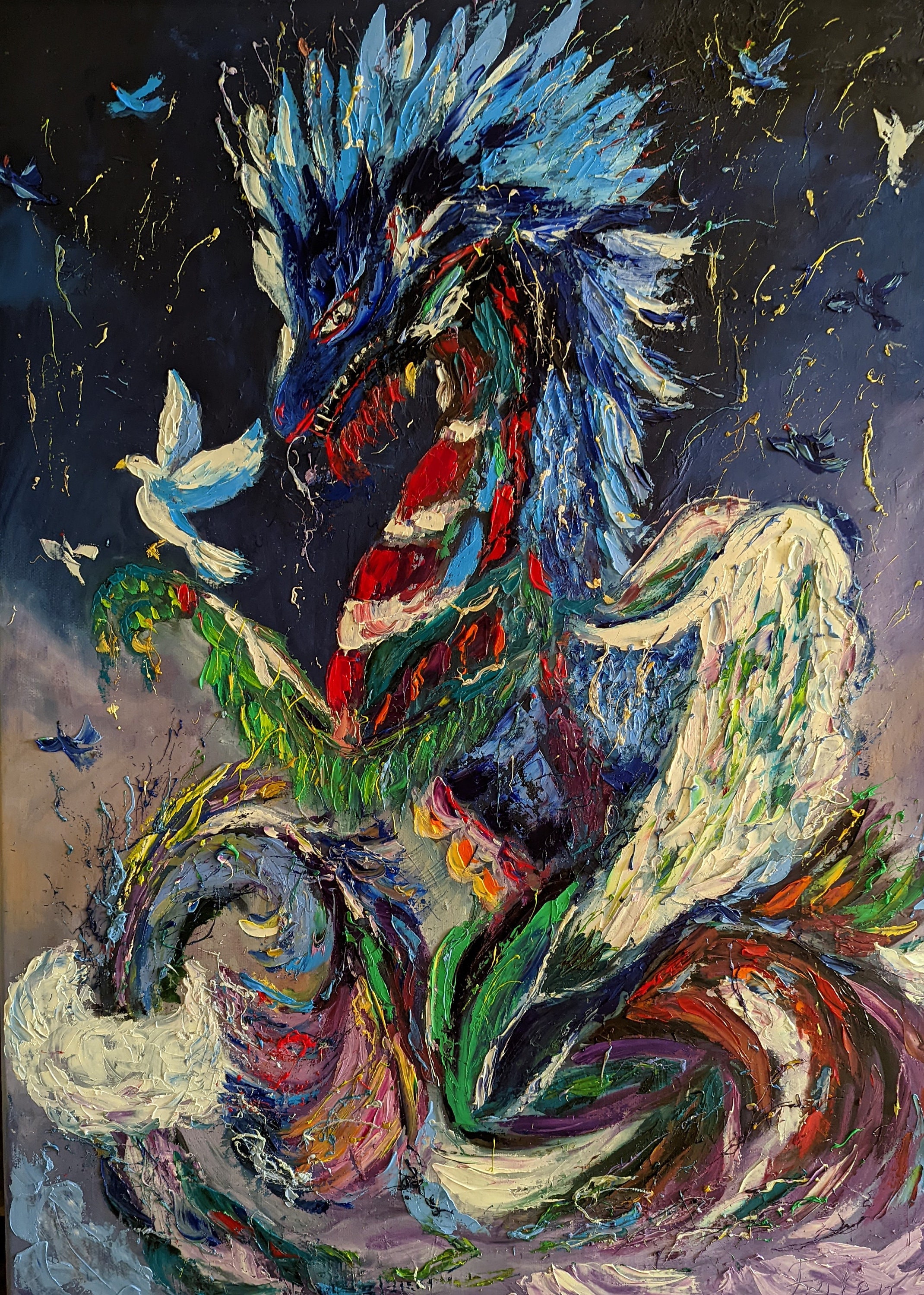 Chinese Dragon Oil Painting