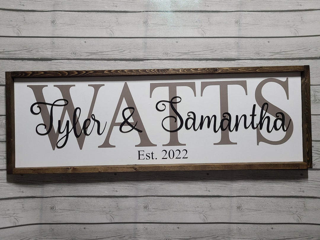Modern Farmhouse Family Name Sign | Personalized Engagement Gift ...