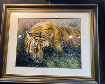 Custom-made King silk art handmade embroidery art Tiger CM24405