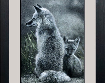 Custom order King silk art handmade embroidery   Fox portrait 74135