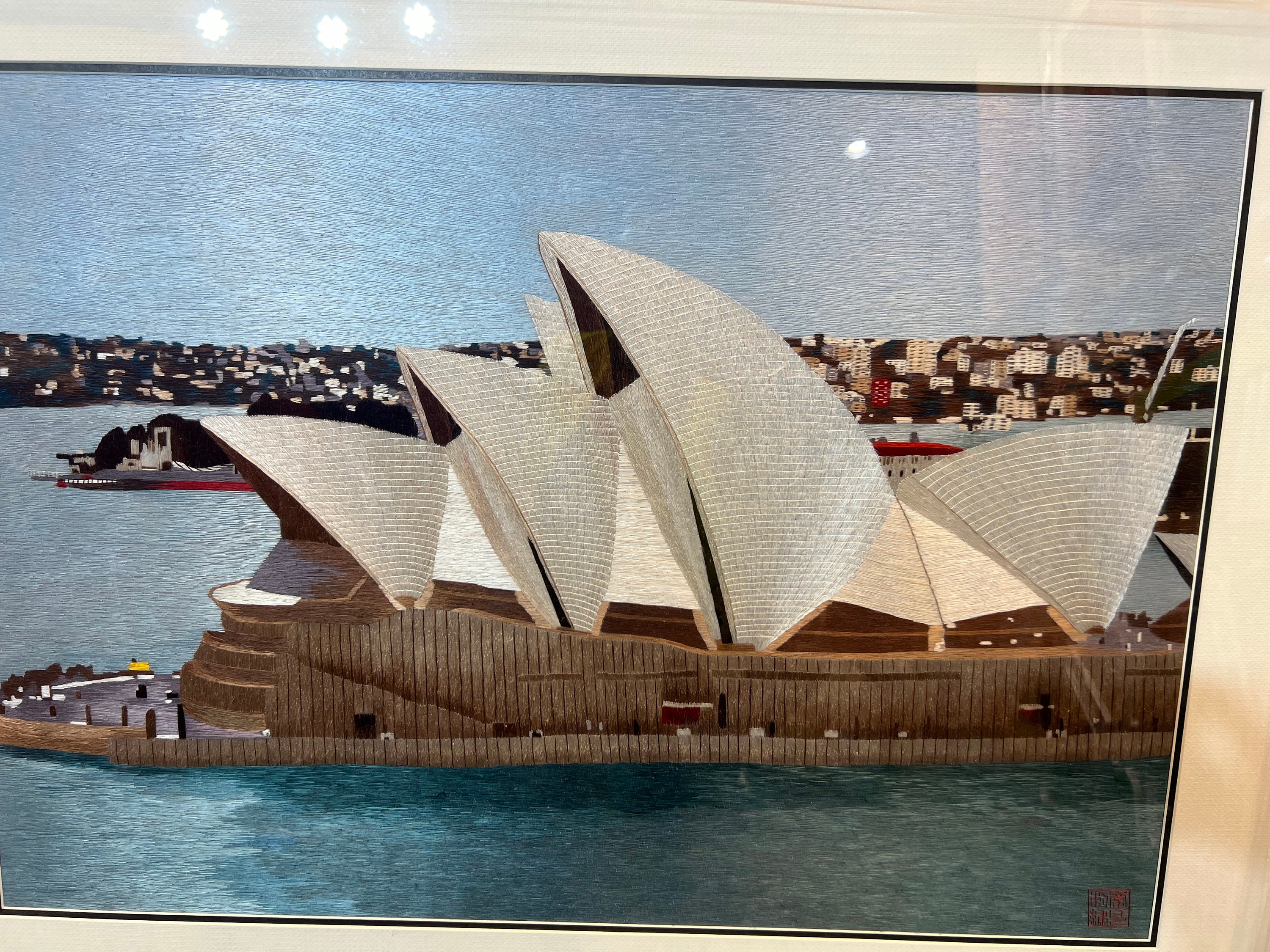Custom-made King silk art handmade embroidery art Sydney Opera House CM24702