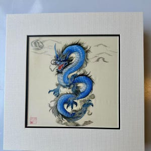 King silk art handmade embroidery art dragon 青龙腾空 38530