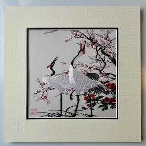 King silk art handmade embroidery art 《双鹤迎春》 31545