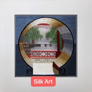 King silk art handmade embroidery landscape Suzhou Garden 37002