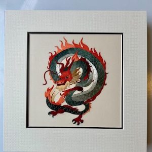 King silk art handmade embroidery art dragon 《盘龙图》 38532