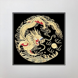 King silk art handmade embroidery Chinese dragon  34015