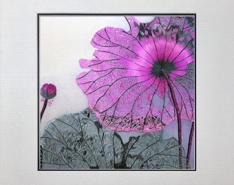 King silk art handmade embroidery Lotus flower purple 36122