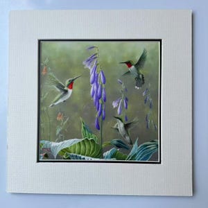 King silk art handmade embroidery art hummingbirds 31538