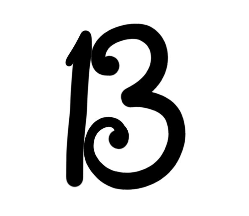 Number 13 Calligraphy SVG File For Personal Use On Cricut Or Silhouette number-13-calligraphy-svg-file-for-personal-use-on-cricut-or-silhouette