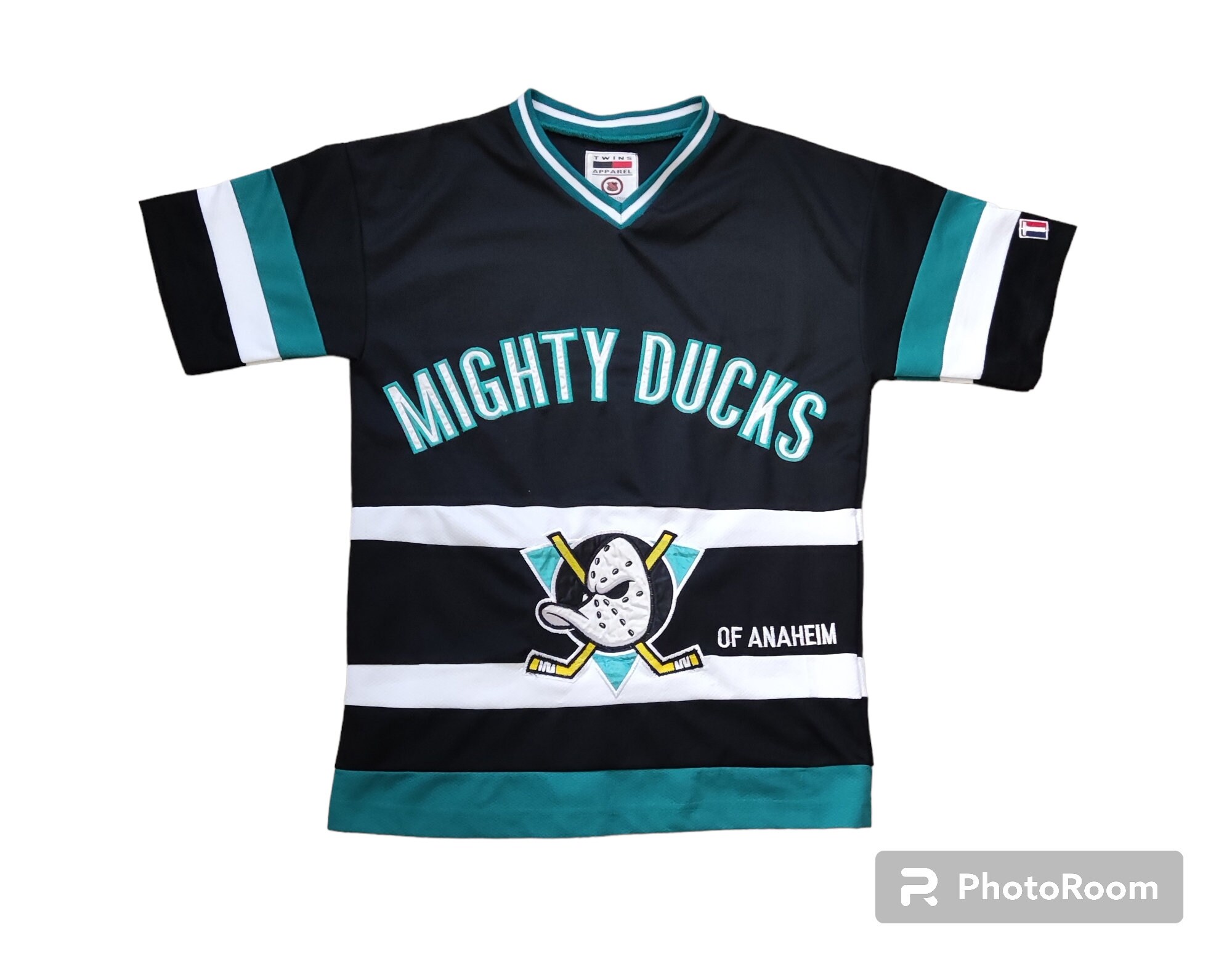 1994 Adam Banks Anaheim Mighty Ducks D2 Movie CCM NHL White Jersey