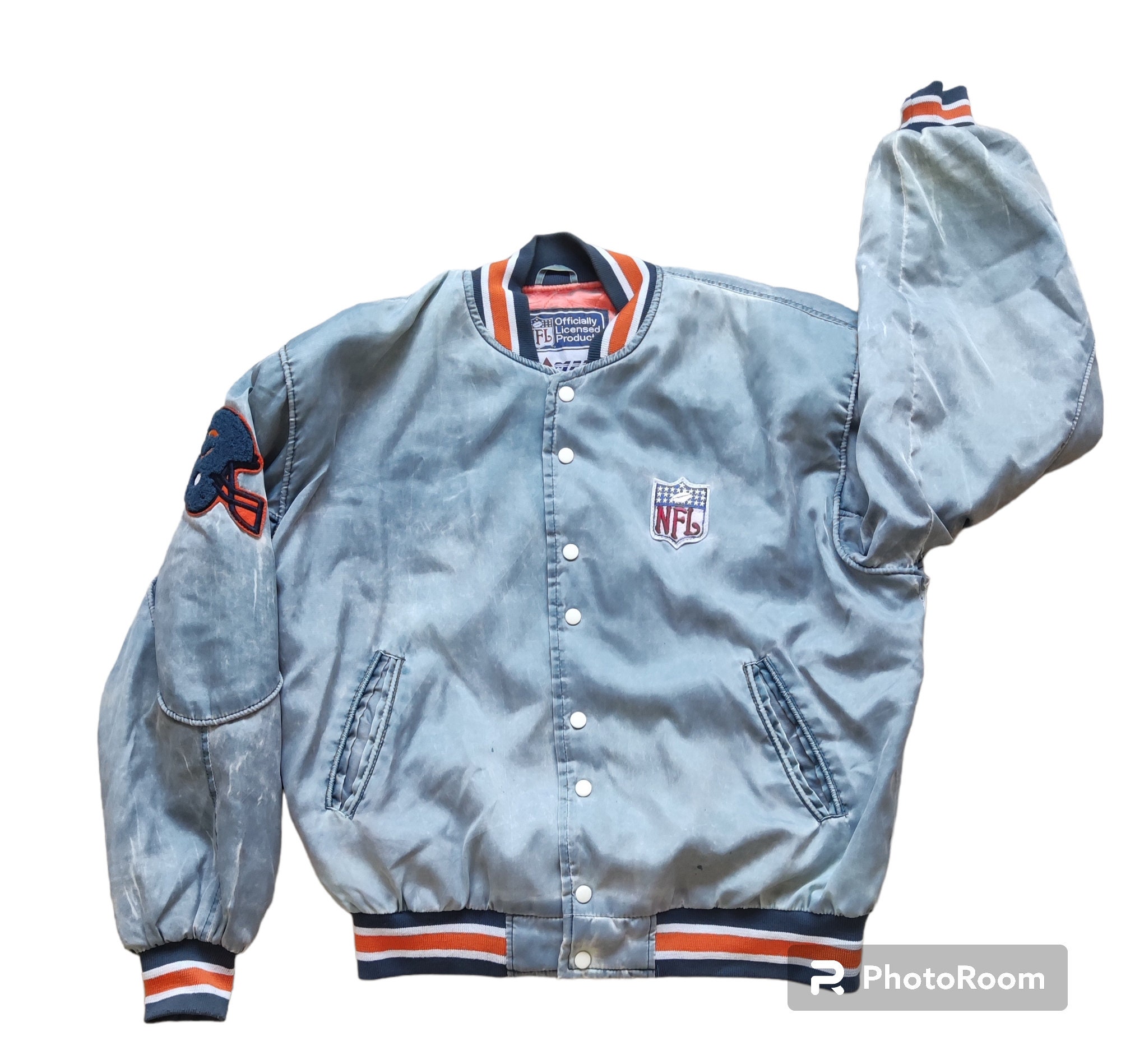 NFL Vintage Jeff Hamilton Jacket Coat 90s Retro 30 Teams Football All Over  Logos