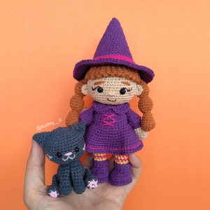 Lulu the Witch and Kip the Kitten Crochet Pattern