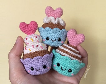Mini Valentijnscupcakes haakpatroon zonder naaien