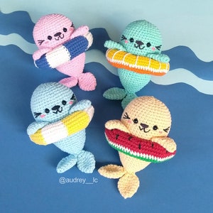 Colorful Summer Seal No Sew Crochet Pattern
