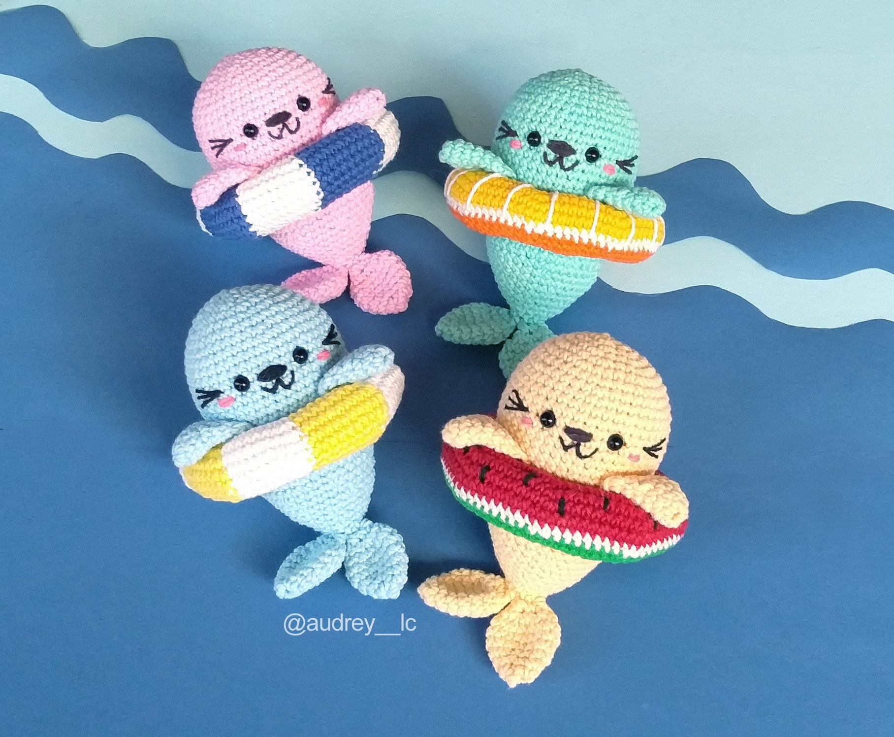 Colorful Summer Seal No Sew Crochet Pattern
