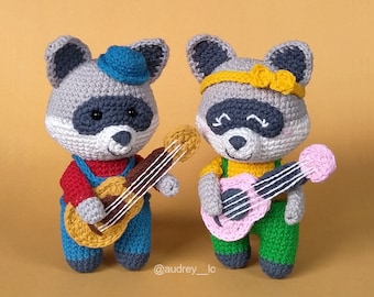 Jim and Joy the Raccoon Duo Crochet Pattern