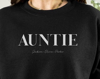 Moletom de tia, Moletom de tia, Suéter de tia, Presente para tia, Clube de tias legais, Nomes de sobrinhas e sobrinhos, Camisa de anúncio para irmã