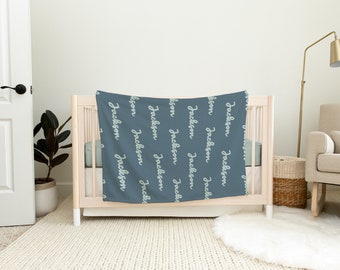 Ocean Personalized Baby Name Minky Blanket | Baby Shower Gift | Custom Baby Blanket | Super Soft Name Blanket | First Birthday Gift