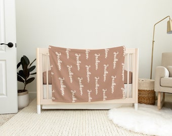 Neutral Personalized Baby Name Minky Blanket | Baby Shower Gift | Custom Baby Blanket | Super Soft Name Blanket | First Birthday Gift