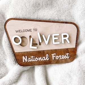 National Forest Themed Name Puzzle | Baby Shower Gift | Baby Name Puzzle | Kids Birthday Gift | Custom Name National Park Puzzle