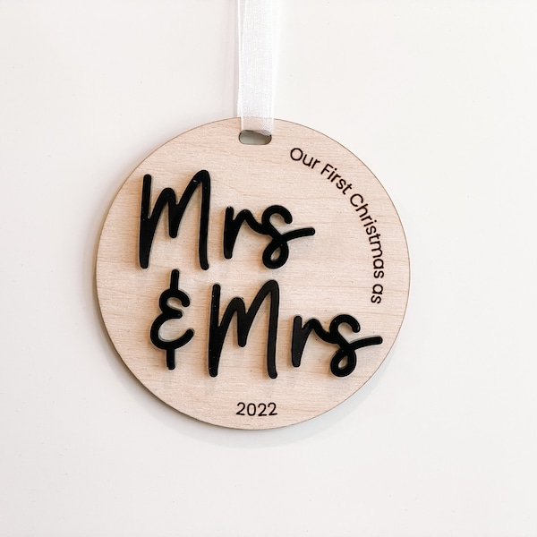 Our First Christmas as Mrs & Mrs Ornament | Personalized Ornament | Newlywed Gift | Pride Ornament | First Married Christmas 2023