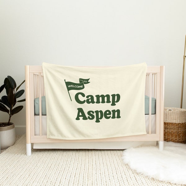 Welcome to Camp Personalized Minky Baby Blanket | Camp Themed Birthday Supplies | National Park Baby Shower | Nature Birthday Party