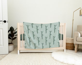 Sage Personalized Baby Name Minky Blanket | Baby Shower Gift | Custom Baby Blanket | Super Soft Name Blanket | First Birthday Gift