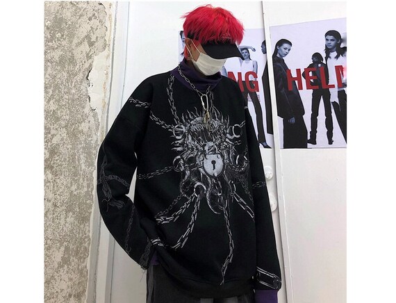 Gothic Sweatshirt Turtleneck Alt Style Emo Gothique Anime - Etsy