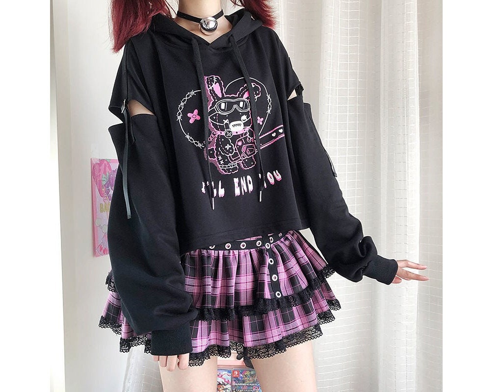 Buy Gothic Sweatshirt KPOP Lapin Style Emo Online India - Etsy