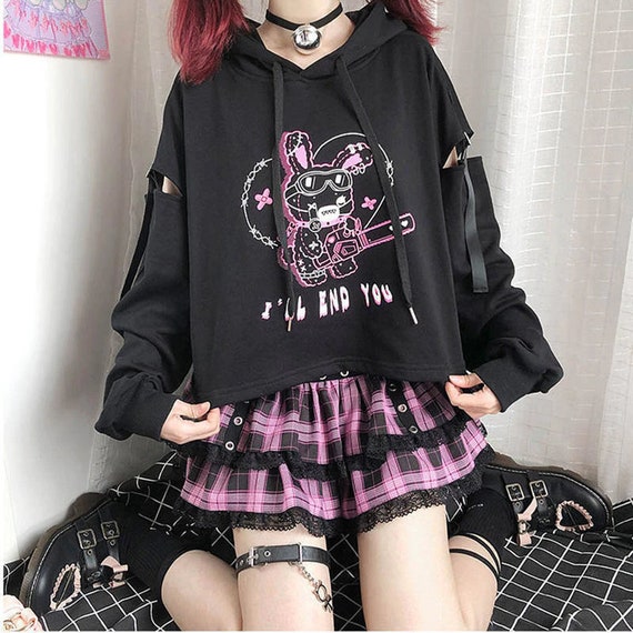 Kawaii Gothic Hoodie Kawaii Gothic Garment Cute Sweatshirt -  Hong Kong